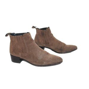 RARE Archive Women's Bleeker Leather Suede Booties Block Heel Ankle SIZE 8.5 US